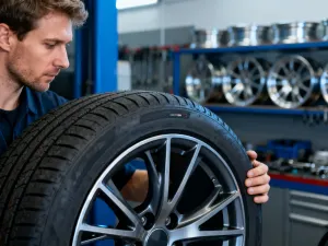 Mechanik wykonuje przegląd instalacji gazowej w samochodzie w profesjonalnym warsztacie.